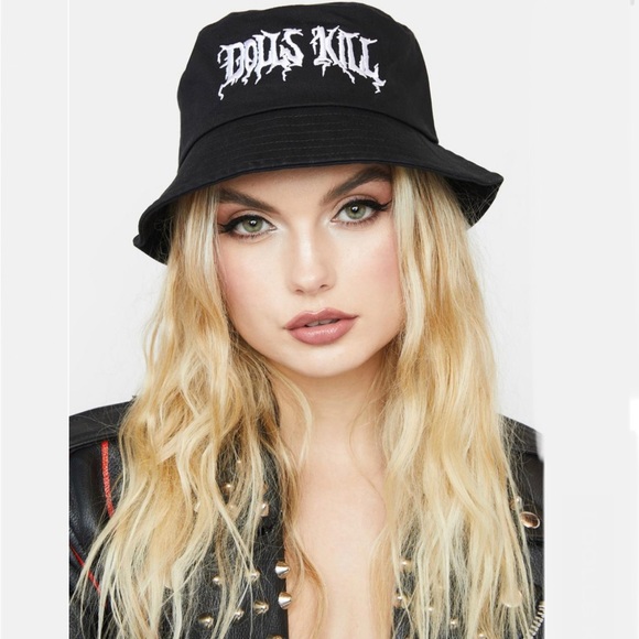 Dolls Kill Black Bucket Hat - Picture 3 of 3